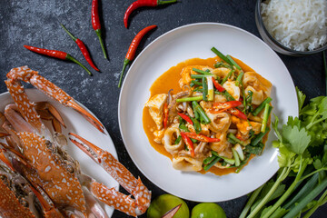 Stir-Fried Squid or Octopus with Salted Eggs.