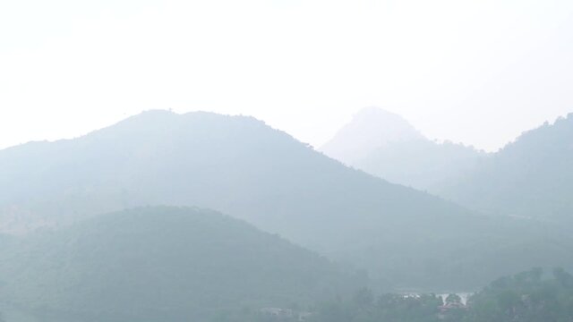 View of the Hills near Lake Badi at Udaipur, Rajasthan, India