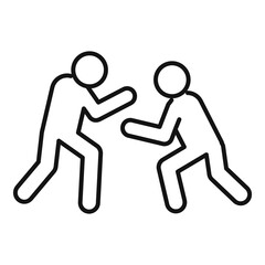 Greco-roman wrestling team icon, outline style