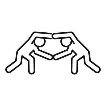 Greco-roman wrestling defence icon, outline style