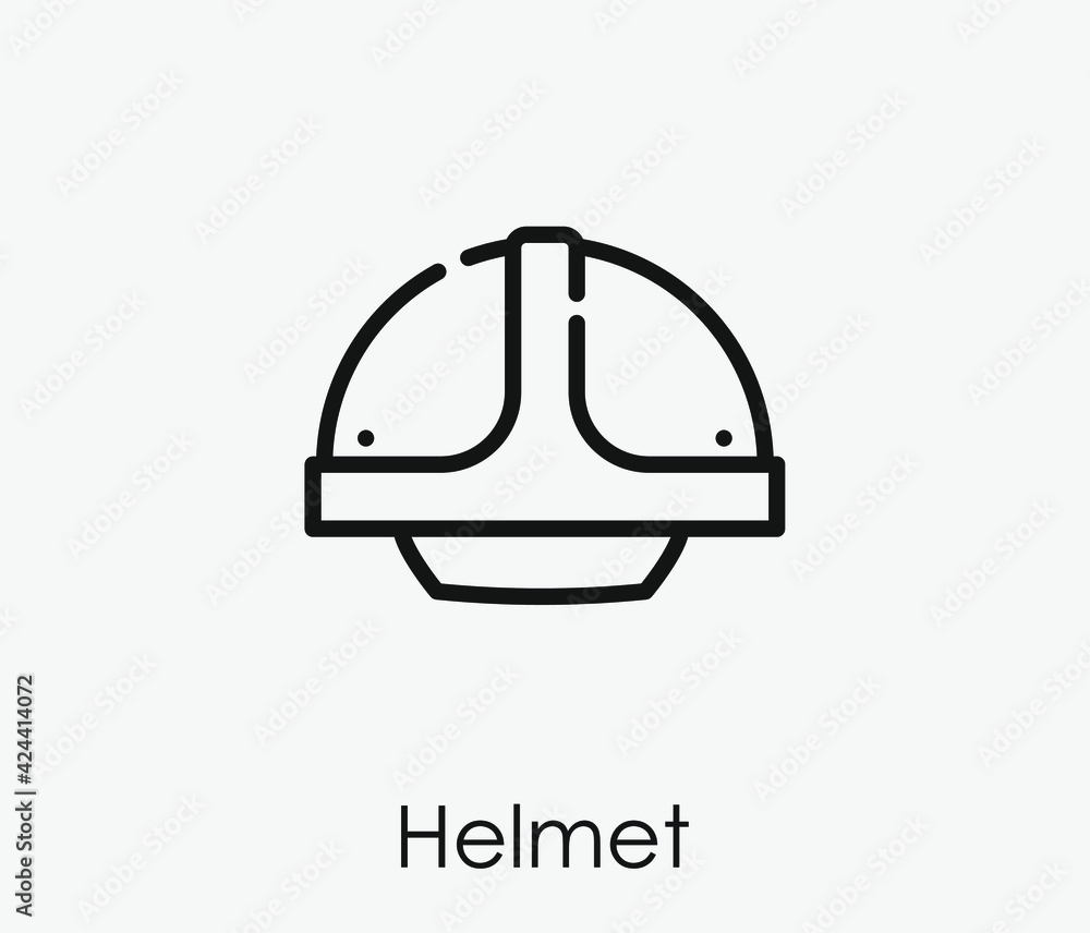 Poster helmet vector icon. editable stroke. linear style sign for use on web design and mobile apps, logo. 