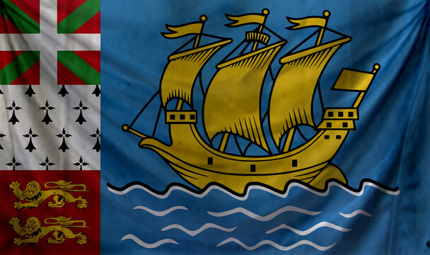 Saint Pierre And Miquelon Wave Flag