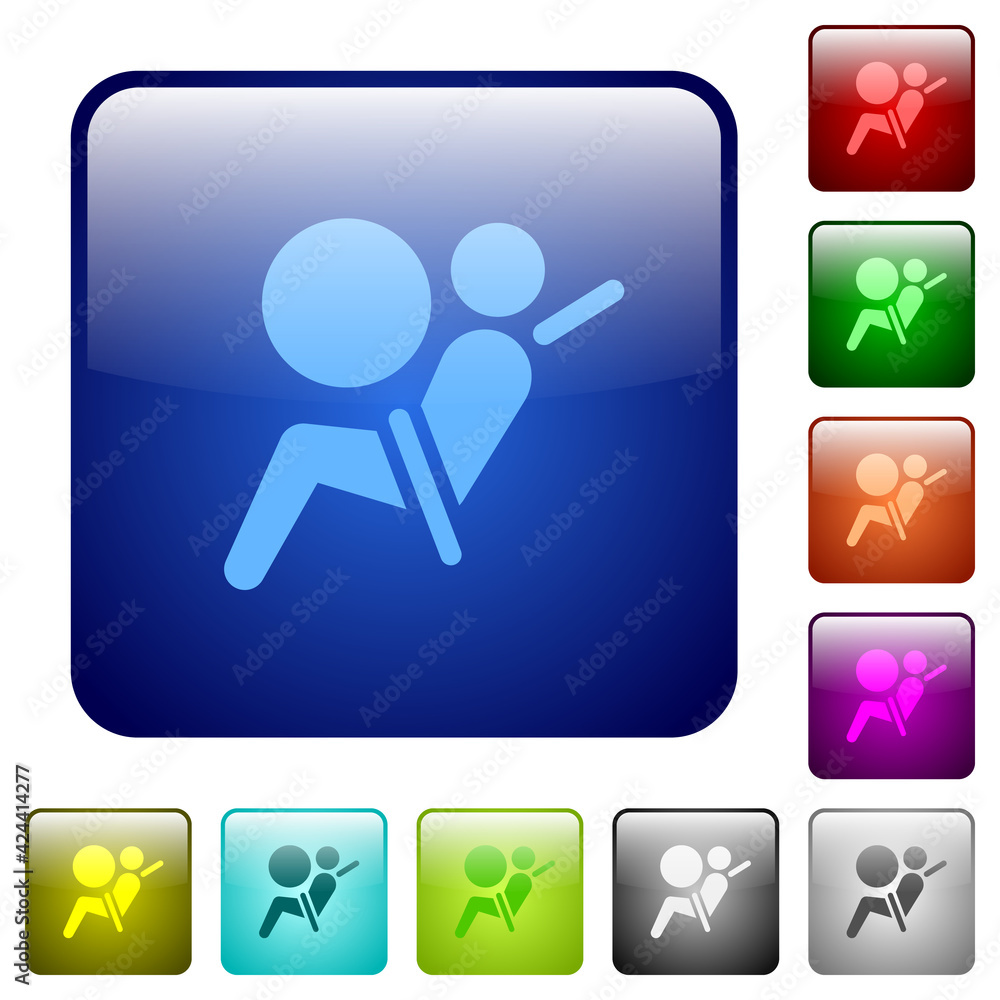 Poster air bag dashboard indicator color square buttons