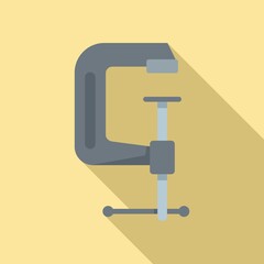 Carpenter clamp icon, flat style