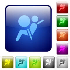 Air bag dashboard indicator color square buttons