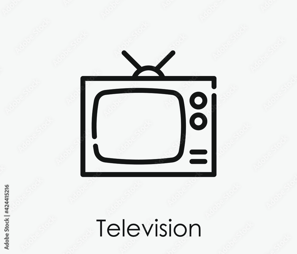 Poster television vector icon. editable stroke. linear style sign for use on web design and mobile apps, lo