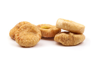 Dried figs, close-up, isolated on white background