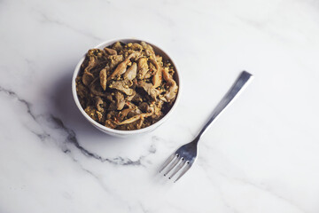 Delicious fried mushrooms in bowl	
