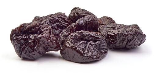 Prunes, close-up, isolated on white background