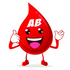 blood red mascot cartoon in vector