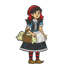Little Red Riding Hood sketch raster