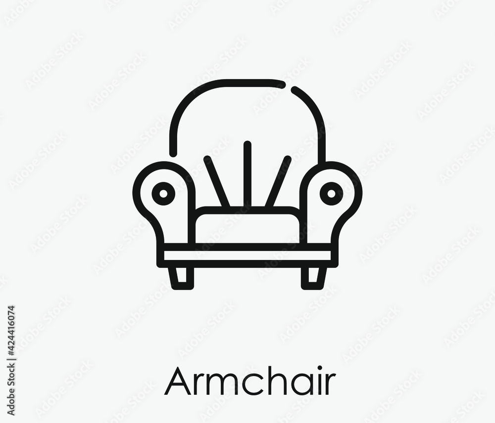 Poster armchair vector icon. editable stroke. linear style sign for use on web design and mobile apps, logo