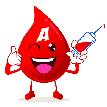 blood red mascot cartoon in vector