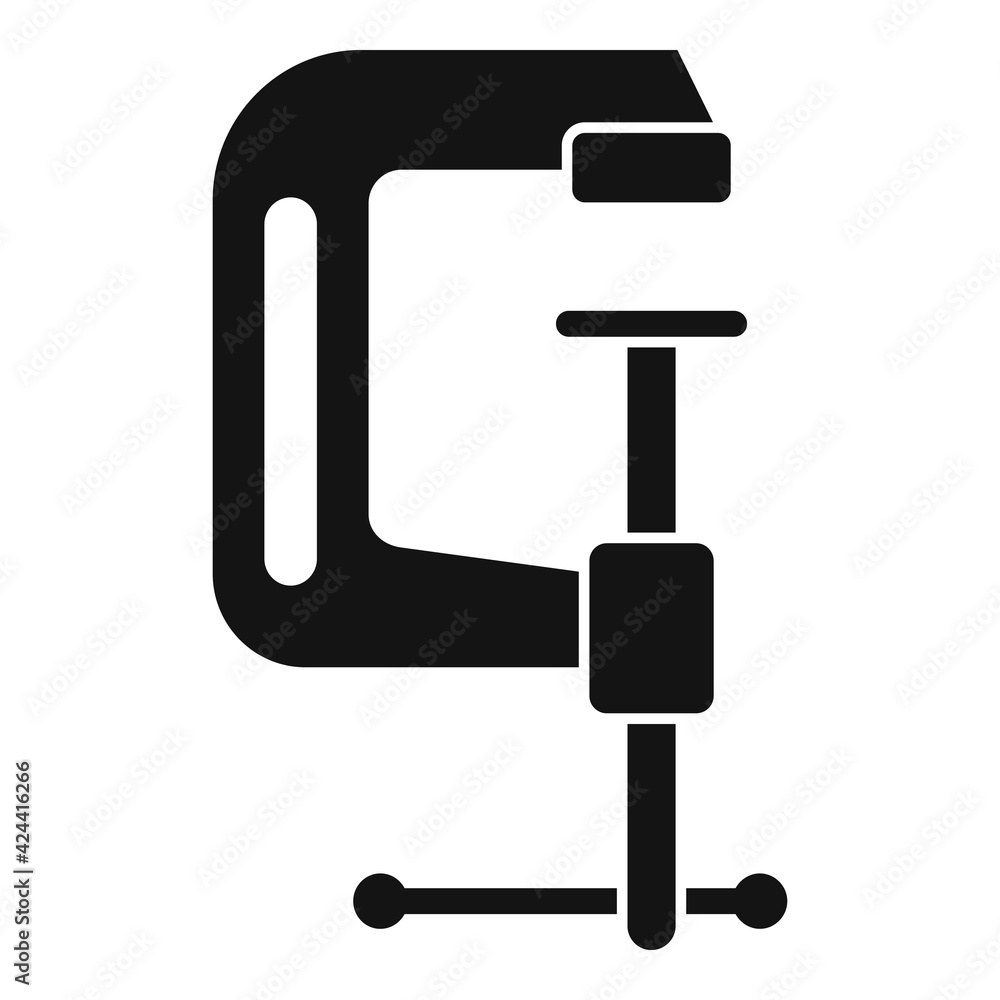 Sticker Carpenter clamp icon, simple style