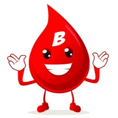 blood red mascot cartoon in vector