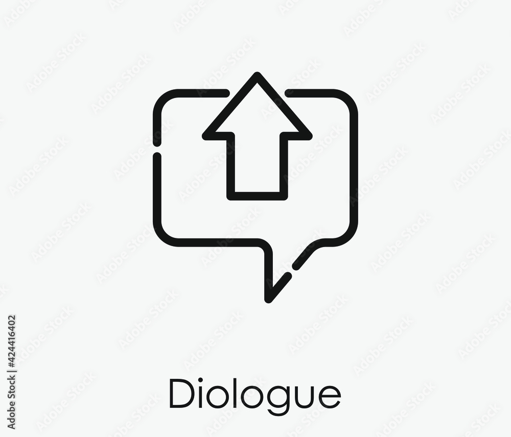 Poster dialogue vector icon. editable stroke. linear style sign for use on web design and mobile apps, logo