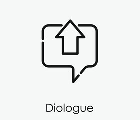Dialogue vector icon.  Editable stroke. Linear style sign for use on web design and mobile apps, logo. Symbol illustration. Pixel vector graphics - Vector