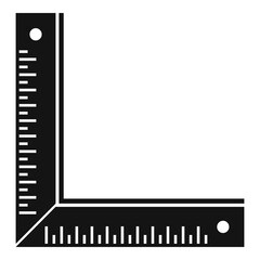 Carpenter angle ruler icon, simple style