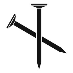 Carpenter nails icon, simple style