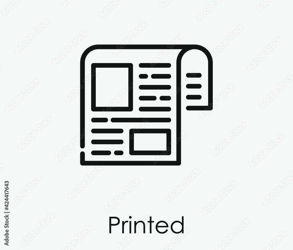Poster printed vector icon. editable stroke. linear style sign for use on web design and mobile apps, logo.