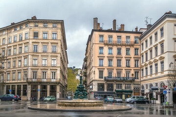 Fototapeta na wymiar Antoine Vollon square, Lyon, France