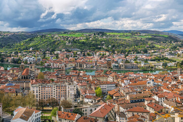 Fototapeta na wymiar An aerial view of Vienne, France