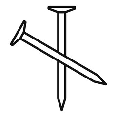 Carpenter nails icon, outline style