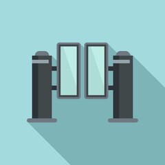 Walking turnstile icon, flat style
