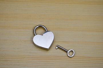 Heart lock with key