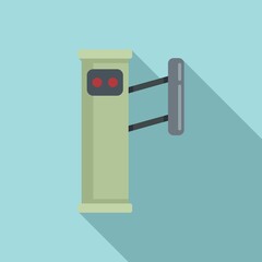 Entrance turnstile icon, flat style