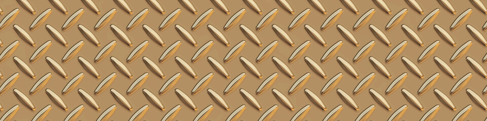 Golden gradient seamless volumetric pattern. Texture of meta