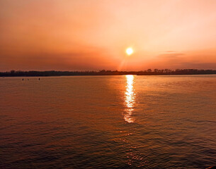 river in the evening shot-close-up