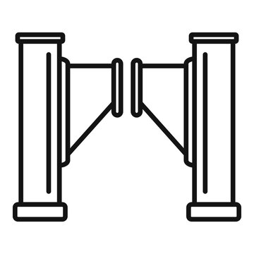 recommend clip art: Control turnstile icon, outline style