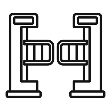 recommend clip art: Entrance turnstile icon, outline style