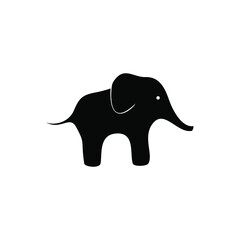 Black elephant icon isolated on a white background