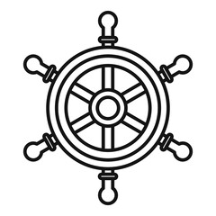 Helm ship wheel icon, outline style