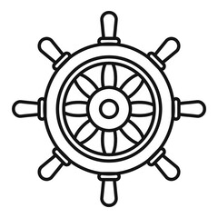 Vessel ship wheel icon, outline style