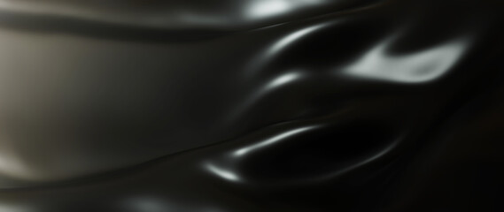 3d render of dark and black cloth. iridescent holographic foil. abstract art fashion background.
