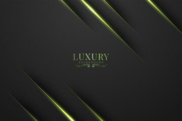 Black abstract background with luxury gradient geometric elements