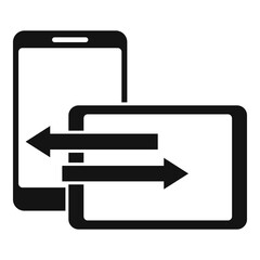Tablet remote control icon, simple style