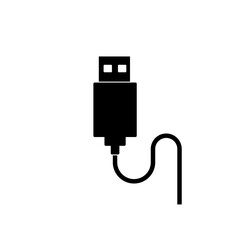 usb plug illustration, flat style on white 