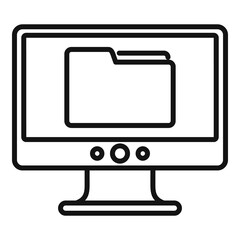 Folder remote access icon, outline style