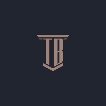 TB initial monogram logo with pillar style design