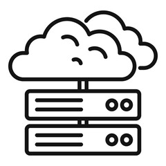 Server data cloud icon, outline style