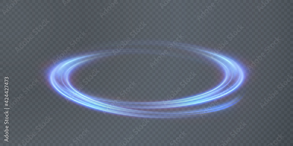 Wall mural abstract vector light lines swirling in a spiral. light simulation of line movement. light trail fro