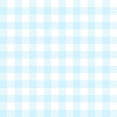 Vichy pattern in baby blue. Seamless gingham textured striped pastel light check graphic vector for tablecloth, shirt, oilcloth, gift paper, other trendy spring summer everyday fashion textile design.