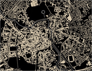 map of the city of Vicenza, Veneto, Italy