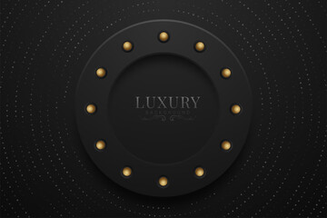 Black background with papercut layers and golden glittering lines