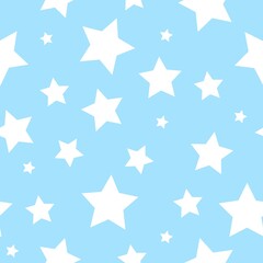 Seamless Stars Vector pattern or Blackground. Blue Wallpaper with stars