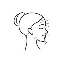 Acupuncture facial needle massage therapy icon. EPS 10 vector illustration.